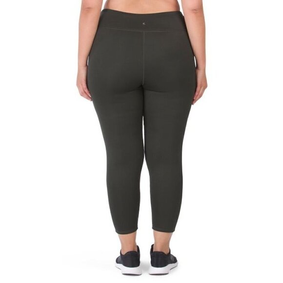 Kyodan Plush Brushed Inside Leggings ARMY GREEN | Size 1X - Picture 2 of 7